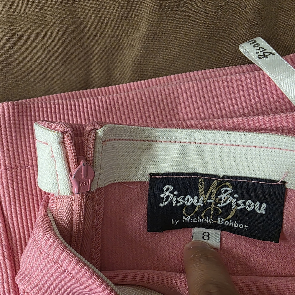 Bisou Bisou Pink Textured Pants with Elastic Waist